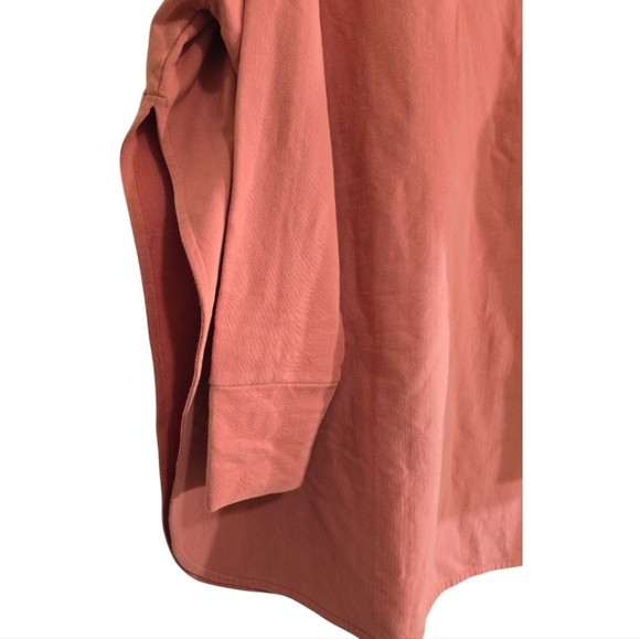 Beaumont Organic Cotton Side Slit Sweatshirt in Rust Large Oversized Fit - Picture 2 of 6